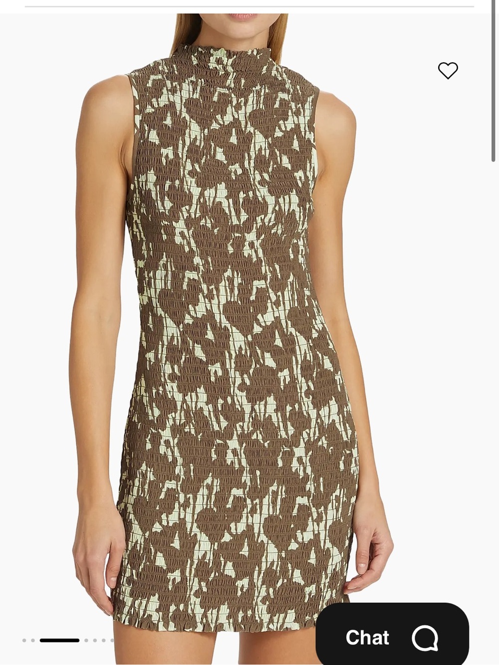 Proenza Schouler Brown and Cream Sleeveless Mock Neck Mini Dress